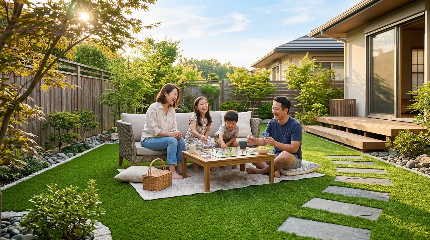 人工芝チラシ（家族がいちばん好きな居場所へ）